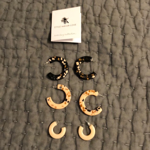 Noonday Collection Jewelry - Noonday Terrazzo hoops. Set of 3